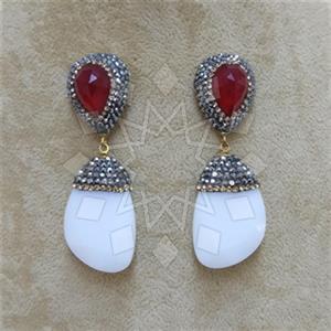 Fashion Gem and Crystals Single Drop Earrings