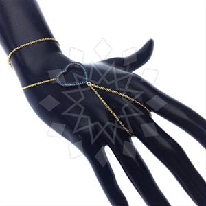 925 Sterling Silver Heart Single Finger to Bracelet Hand Jewelry