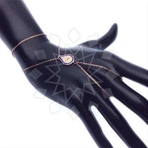 925 Sterling Silver Evil Eye Single Finger to Bracelet Hand Jewelry