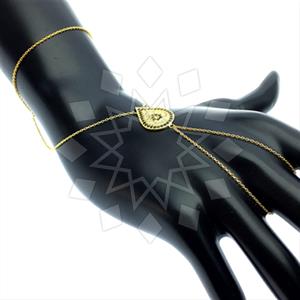 925 Sterling Silver Evil Eye Single Finger to Bracelet Hand Jewelry