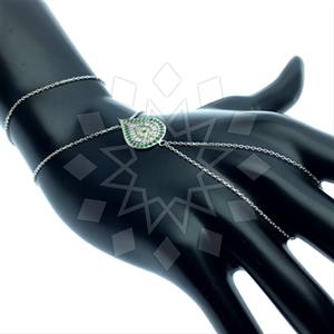 925 Sterling Silver Evil Eye Single Finger to Bracelet Hand Jewelry