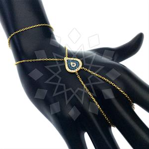 925 Sterling Silver Evil Eye Single Finger to Bracelet Hand Jewelry