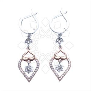 925 Sterling Silver Heart Dangle Earrings