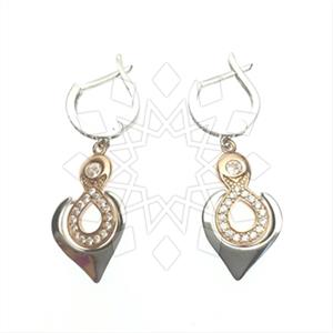 925 Sterling Silver Heart Dangle Earrings