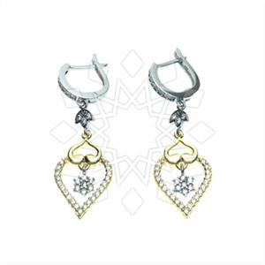 925 Sterling Silver Heart Dangle Earrings