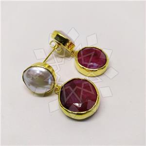 Fashion Classic Turkish Gemstone  Double Drop Earrings