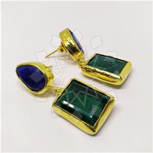 Fashion Classic Turkish Gemstone  Double Drop Earrings