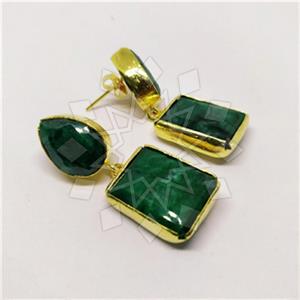 Fashion Classic Turkish Gemstone  Double Drop Earrings
