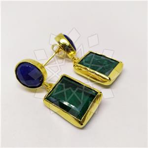 Fashion Classic Turkish Gemstone  Double Drop Earrings