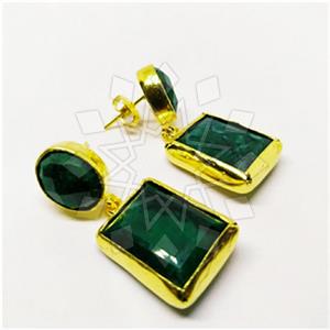 Fashion Classic Turkish Gemstone  Double Drop Earrings