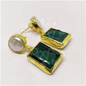 Fashion Classic Turkish Gemstone  Double Drop Earrings