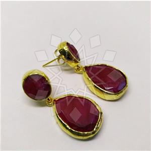 Fashion Classic Turkish Gemstone  Double Drop Earrings