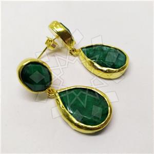 Fashion Classic Turkish Gemstone  Double Drop Earrings