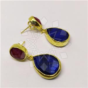 Fashion Classic Turkish Gemstone  Double Drop Earrings