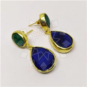 Fashion Classic Turkish Gemstone  Double Drop Earrings