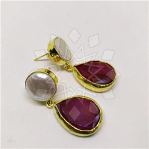 Fashion Classic Turkish Gemstone  Double Drop Earrings