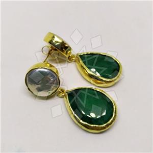 Fashion Classic Turkish Gemstone  Double Drop Earrings