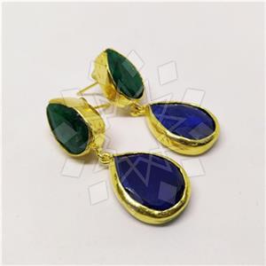 Fashion Classic Turkish Gemstone  Double Drop Earrings