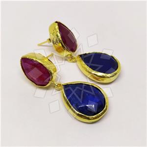 Fashion Classic Turkish Gemstone  Double Drop Earrings