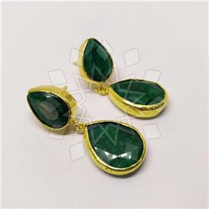 Fashion Classic Turkish Gemstone  Double Drop Earrings