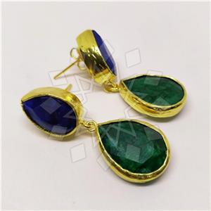 Fashion Classic Turkish Gemstone  Double Drop Earrings