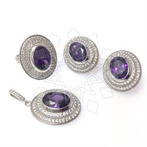 925 Sterling Silver Ring Earring Pendant Sets