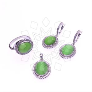 925 Sterling Silver Modern  Ring Earring Pendant Sets