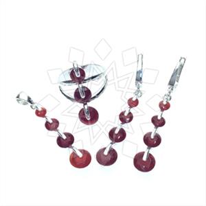 925 Sterling Silver Modern  Ring Earring Pendant Sets