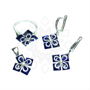 925 Sterling Silver Flower Ring Earring Pendant Sets