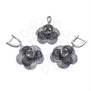 925 Sterling Silver Zirconia Statement  Earrings Pendant Sets