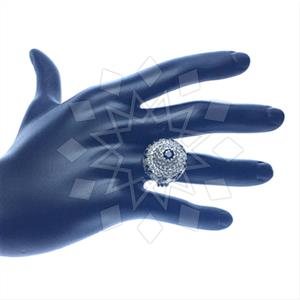 925 Sterling Silver Zirconia Statement  Cocktail Rings