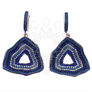 925 Sterling Silver Colorful Rainbow  Statement Earring