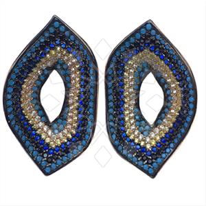 925 Sterling Silver Colorful Rainbow  Statement Earring