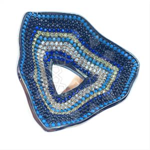 925 Sterling Silver Colorful Rainbow  Cocktail Rings