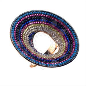 925 Sterling Silver Colorful Rainbow  Cocktail Rings