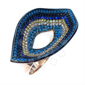 925 Sterling Silver Colorful Rainbow  Cocktail Rings