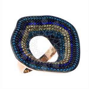 925 Sterling Silver Colorful Rainbow  Cocktail Rings