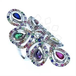 925 Sterling Silver Gemstone Cocktail Rings