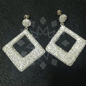 925 Sterling Silver Geometric Dangle Earrings