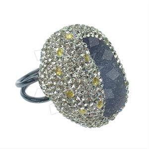 925 Sterling Silver Gem and Crystals Gemstone Rings