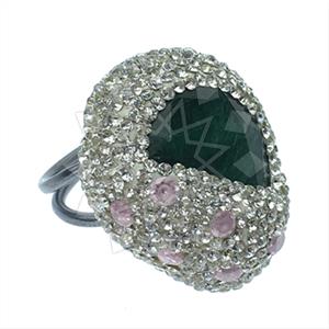 925 Sterling Silver Gem and Crystals Gemstone Rings