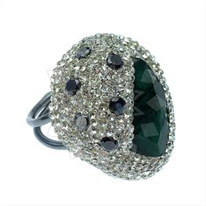 925 Sterling Silver Gem and Crystals Gemstone Rings
