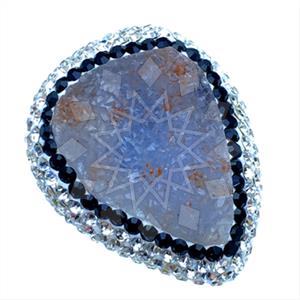 925 Sterling Silver Gem and Crystals Gemstone Rings