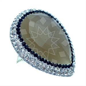 925 Sterling Silver Gem and Crystals Gemstone Rings