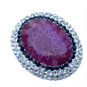 925 Sterling Silver Gem and Crystals Gemstone Rings