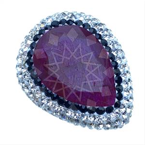 925 Sterling Silver Gem and Crystals Gemstone Rings