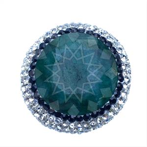 925 Sterling Silver Gem and Crystals Gemstone Rings