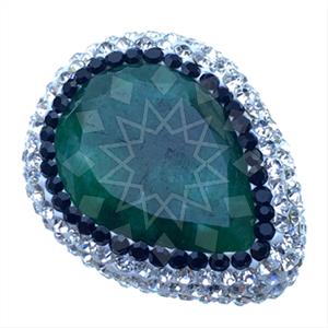 925 Sterling Silver Gem and Crystals Gemstone Rings
