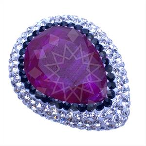 925 Sterling Silver Gem and Crystals Gemstone Rings