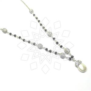 925 Sterling Silver Gem and Crystals Beaded Necklace